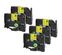 TBXwsofl Las Cintas de Etiqueta Funcionan con TZ TZE-S231 S241 Cinta laminada de 12 mm para el Fabricante de Etiquetas PT-H110 Compatible con Modelos similares(5PK Black on Yellow)