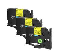 TBXwsofl Las Cintas de Etiqueta Funcionan con TZ TZE-S231 S241 Cinta laminada de 12 mm para el Fabricante de Etiquetas PT-H110 Compatible con Modelos similares(3PK Black on Yellow)