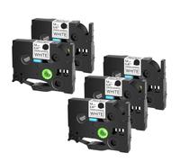 TBXwsofl Las Cintas de Etiqueta Funcionan con TZ TZE-S231 S241 Cinta laminada de 12 mm para el Fabricante de Etiquetas PT-H110 Compatible con Modelos similares(5PK Black on White)