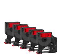TBXwsofl Paquete de 5 Cintas D1 Negras sobre Blancas de 12mm 45013 compatibles con LabelManage LM 160 420P 280 Suministros de Impresora para el número de Pieza 45013(5PK Black on Red)
