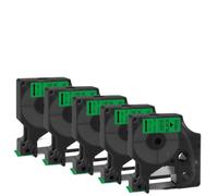 TBXwsofl Paquete de 5 Cintas D1 Negras sobre Blancas de 12mm 45013 compatibles con LabelManage LM 160 420P 280 Suministros de Impresora para el número de Pieza 45013(5PK Black on Green)