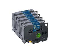 TBXwsofl Paquete de 5 Cintas de Cinta Satinada de 12mm compatibles con Suministros de Impresora RW34 RE34 RN34 R234 R231PTH110(Gold on Navy)