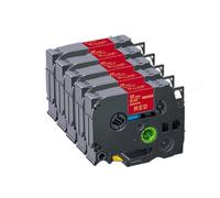 TBXwsofl Paquete de 5 Cintas de Cinta Satinada de 12mm compatibles con Suministros de Impresora RW34 RE34 RN34 R234 R231PTH110(Gold on Red)