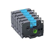 TBXwsofl Paquete de 5 Cintas de Cinta Satinada de 12mm compatibles con Suministros de Impresora RW34 RE34 RN34 R234 R231PTH110(BK on Sky Blue)