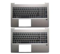 TBXwsofl Teclado portátil Compatible con Cubierta Superior de Palmrest para Probook 455 450 G8 450 455 G9 Los Modelos Incluyen Orificio de Huella Digital US UK Plazo(450 G9 UK NO Backlit)