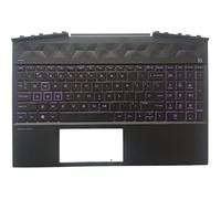 TBXwsofl Teclado portátil Compatible con luz de Retroceso de la Cubierta Superior de Palmrest para 15-dk 15T-DK TPN-C141 Modelos L57596-001 L57593-001 Reemplazo Part(Purple)