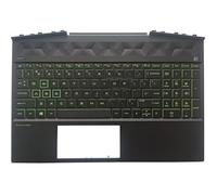 TBXwsofl Teclado portátil Compatible con luz de Retroceso de la Cubierta Superior de Palmrest para 15-dk 15T-DK TPN-C141 Modelos L57596-001 L57593-001 Reemplazo Part(Green)