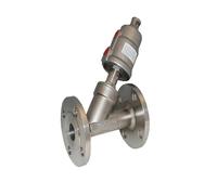 TBZFNZXF Válvula de asiento de ángulo accionada por aire de 3/4 pulgadas de acero inoxidable 304 de una sola acción, normalmente cerrada, sellado PTFE (cabezal de acero inoxidable individual)