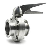 TBZOQAID Válvula de Mariposa Sanitaria 3/4" (1"), 1,5" (2"), 3" (4"), Acero Inoxidable 304, con gatillo extrusión y Control Flujo for Productos lácteos caseros(38mm Ferrule 50.5)