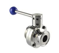 TBZOQAID Válvula de Mariposa Sanitaria económica Acero Inoxidable 316 con Triple Abrazadera 51 mm/45 mm/38 mm/32 mm/25 mm/19 mm(38 Ferrule50.5 ss316)