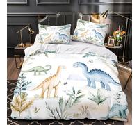 TBZXEEWOE Aventura Espacial de Dinosaurios Funda de Edredón Cierre de Juego de 3 Piezas Impresión 3D Incluye Fundas de Almohada Suave Funda Edredon for niña Double（200x200cm）