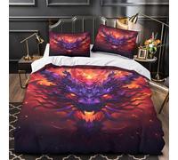 TBZXEEWOE Batalla de Dragones Funda de Edredón Suave Juego de 3 Piezas Impresión 3D Incluye Fundas de Almohada Suave Criaturas míticas de fantasía Funda Edredon for Ancianos Double（200x200cm）