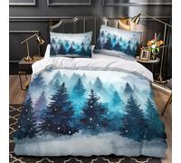 TBZXEEWOE Escena del Castillo de Invierno Funda de Edredón 3 Piezas Estampado 3D Suave con Fundas de Almohada Transpirable Arquitectura Real de fantasía Funda Edredon for niños Double（200x200cm）
