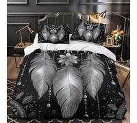 TBZXEEWOE Escultura de dragón Funda de Edredón Estampado 3D 3 Piezas de poliéster Cremallera Oculta con Fundas de Almohada Suave Fantasía mítica Funda Edredon for niños y niñas Super King（260x220cm）