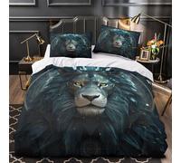 TBZXEEWOE León mítico Funda de Edredón Microfibra Suave Impresión 3D 3 Piezas Cremallera Oculta con Fundas de Almohada Suave Estilo de Arte fantástico Funda Edredon for jóvenes Single（135x200cm）