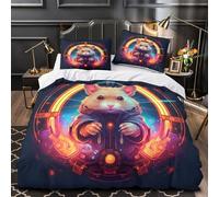 TBZXEEWOE Lindo Cachorro de Tigre Funda de Edredón Cierre de Juego de 3 Piezas Estampado 3D con Fundas de Almohada Suave Animal de Dibujos Animados Funda Edredon for Adultos King（220x240cm）