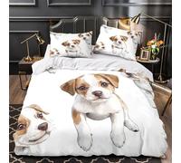 TBZXEEWOE Lindo Perro caniche Funda de Edredón Microfibra Suave Impresión 3D 3 Piezas Cremallera Oculta con Fundas de Almohada Suave Dibujo Animado Funda Edredon for jóvenes Double（200x200cm）