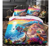 TBZXEEWOE Pez Payaso bajo el Agua Funda de Edredón Suave 3 Piezas Estampado 3D Cierre de Incluye Fundas de Almohada Lavables Vibrante Escena del océano Funda Edredon for Familia Double（200x200cm）