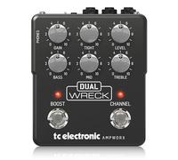 TC Electronic Dual Wreck PREAMP Pedal de Guitarra | Preamp de Guitarra de Doble Canal con Controles de Canal Independientes, Refuerzo Pre/Post y Salidas Dedicadas para DI y Auriculares