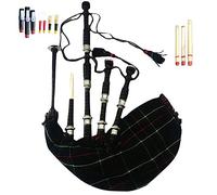 TC Scottish Great Highland - Gaita escocesa de palisandro, madera de Shesham con soportes plateados lisos, libro de tutores gratis