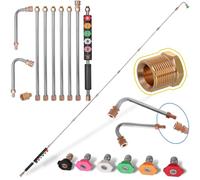 TC Technic - Lanza telescópica con rosca exterior M22 x 1,5, compatible con hidrolimpiadora, modular de 280 cm, juego de lanzas angulares, acoplamiento rápido, 160 bar, accesorios para techo y fachada