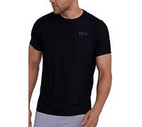 TCA Camiseta Deporte Hombre - Técnica Manga Corta para Gym, Correr, Pádel, Senderismo - Secado Rápido - Negro, XL