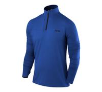 TCA Camiseta Deporte Manga Larga Hombre - Camiseta Deportiva Secado Rápido Fusion Pro Quickdry con Media Cremallera para Hombre - Azul, S