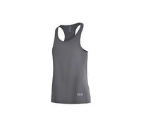 TCA Camiseta Deporte Mujer Tirantes - Camisetas Deporte Mujer Sin Mangas para Running Ciclismo Crossfit Yoga y Gym - Tejido Ultraligero y Transpirable con Reflectantes - Negro/Gris Oscuro, L