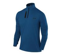 TCA Camiseta Deportiva Manga Larga Hombre - Camisetas Deporte Hombre Secado Rápido Fusion Pro Quickdry - Camiseta Running con Media Cremallera - Azul Oscuro/Azul Oscuro, L