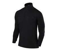 TCA Camiseta Deportiva Manga Larga Hombre - Camisetas Deporte Hombre Secado Rápido Fusion Pro Quickdry - Camiseta Running con Media Cremallera - Negro, XXL