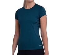 TCA Camiseta Manga Corta Atomic de Secado Rápido para Entrenamiento de Gym y Running para Mujer - Azul, XL