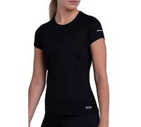 TCA Camiseta Manga Corta Atomic de Secado Rápido para Entrenamiento de Gym y Running para Mujer - Negro, S