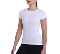 TCA Camiseta Manga Corta Atomic de Secado Rápido para Entrenamiento de Gym y Running para Mujer - White (Blanco), S