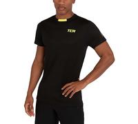 TCA Camiseta Manga Corta de Entrenamiento - Camisetas Gym Hombre de Secado Rápido y Cuello Redondo - Camiseta Gimnasio Hombre para Running Crossfit Padel - Negro (Vieja), L