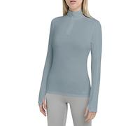 TCA Camiseta Manga Larga Lightweight Fusion Quickdry de Running con Media Cremallera para Mujer - Cian, S - Cian, S
