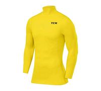 TCA Camiseta Manga Larga Térmica de Compresión para Hombres - Amarillo, XXL
