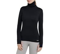 TCA Camiseta Térmica de Running con Cuello de Embudo para Mujer - Negro, M