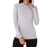 TCA Camiseta Termica Mujer Ajustada - Camiseta Térmica Mujer Manga Larga con Tecnología SuperThermal - Camisetas Termicas Compresión de Manga Larga para Running Gym Ciclismo - Gris Claro, XS