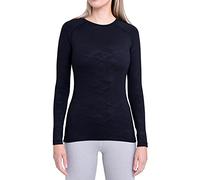 TCA Camiseta Termica Mujer Ajustada - Camiseta Térmica Mujer Manga Larga con Tecnología SuperThermal - Camisetas Termicas Compresión de Manga Larga para Running Gym Ciclismo - Negro (Camuflaje), S