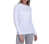 TCA Camiseta Térmica Mujer Manga Larga con Tecnología SuperThermal - para Deporte, Running, Gym, Crossfit - Blanco, L