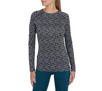 TCA Camiseta Térmica Mujer Manga Larga con Tecnología SuperThermal - para Deporte, Running, Gym, Crossfit - Negro Gráfico, S