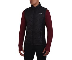 TCA Chaleco Excel Runner Acolchado y ligero para Caminata y Térmico Senderismo con Bolsillos con Cremallera para Hombre - Negro, L
