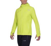 TCA Chaqueta Softshell de Running para Hombres, Reflectante, Transpirable y Plegable, con Bolsillos con Cierre - Verde Brillante, S