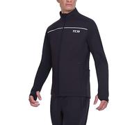 TCA Chaqueta Térmica de Ciclismo y Running para Hombres, Reflectante, Transpirable y Cortaviento, con Bolsillos con Cierre - Negro, M