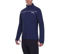 TCA Chaqueta Térmica de Ciclismo y Running para Hombres, Reflectante, Transpirable y Cortaviento, con Bolsillos con Cierre - Azul Oscuro, L