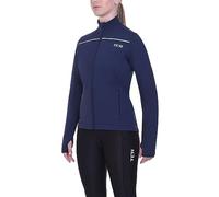 TCA Chaqueta Térmica de Ciclismo y Running para Mujeres, Reflectante, Transpirable y Cortaviento, con Bolsillos con Cierre - Azul Oscuro, XL