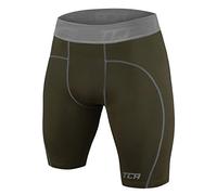 TCA Hombre Pantalones Cortos Térmicos Pro Performance Compression Base Layer - Verde Oscuro, S