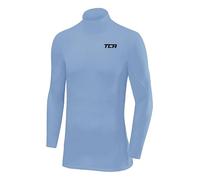 TCA Hombre SuperThermal Top Interior Térmico Da Manga Larga Compression Base Layer Cuello Alto - Azul Claro, L