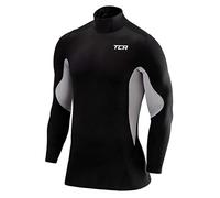 TCA Hombre SuperThermal Top Interior Térmico Da Manga Larga Compression Base Layer Cuello Alto - Negro/Gris Claro (Vieja), M
