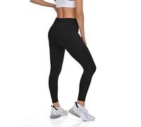 TCA Leggins Deportivos Mujer - Leggings Cintura Alta 7/8 - Mallas de Deporte Mujer con Control de Abdomen y 2 Bolsillos Laterales Abiertos - Mallas para Correr Gym Yoga - Negro, L